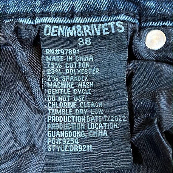 Denim & Rivets Premium Cargo Moto Jeans Black Acid Wash 75% Cotton Stretch 36x30 - Picture 15 of 16